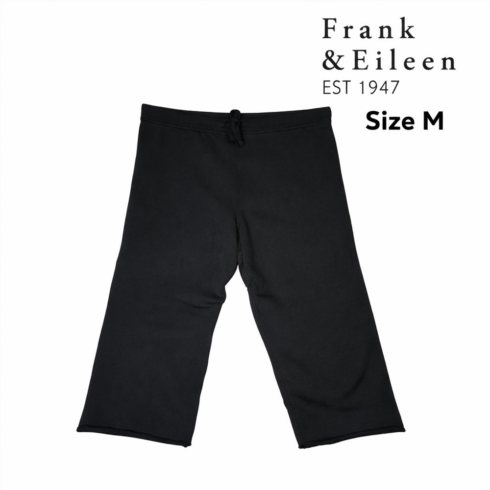 Frank & Eileen Women's TeeLab Black Cotton Catherine Cropped Sweatpants Size M